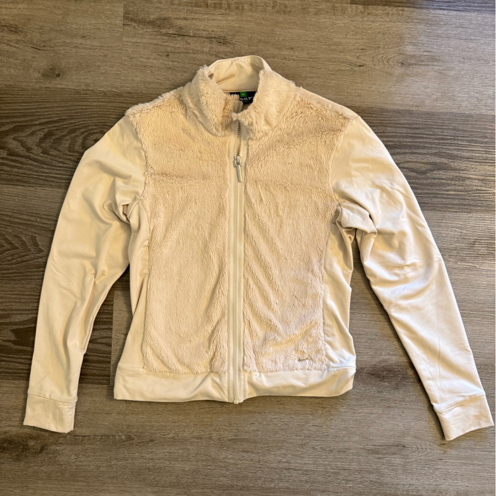 Daily Sports Cream Teddy Jacket Soft Plush Zip-Up